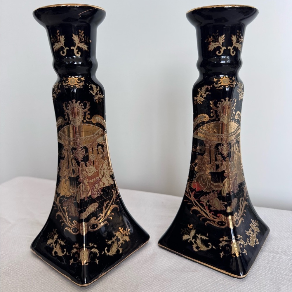 Vintage Limoges Candlestick Holders - Set of 2